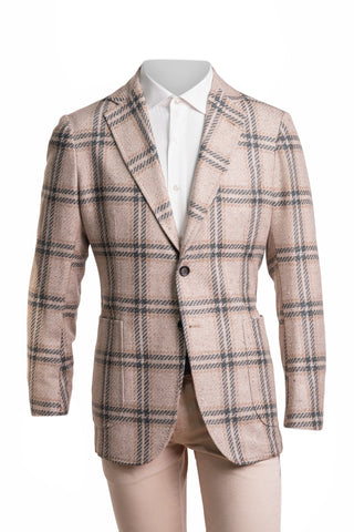 Sartorio Double-Windowpane Virgin Wool-Silk-Linen Sport Jacket