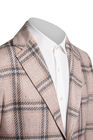 Sartorio Double-Windowpane Virgin Wool-Silk-Linen Sport Jacket