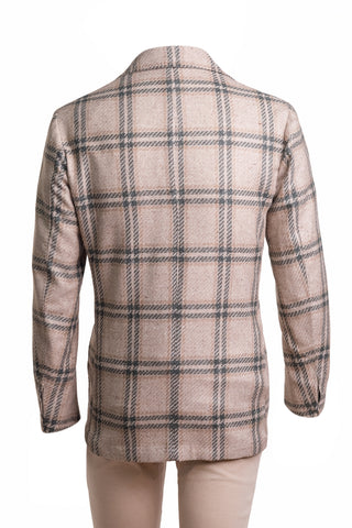 Sartorio Double-Windowpane Virgin Wool-Silk-Linen Sport Jacket