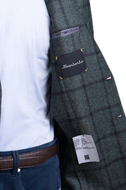 Sartorio Windowpane Virgin Wool-Silk-Linen Sport Jacket