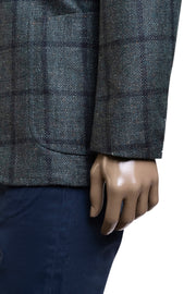 Sartorio Windowpane Virgin Wool-Silk-Linen Sport Jacket
