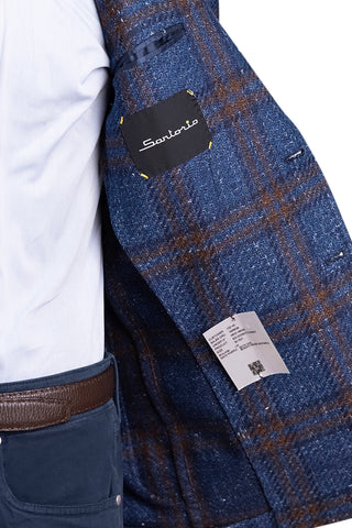 Sartorio Double Windowpane Virgin Wool-Silk-Linen Sport Jacket