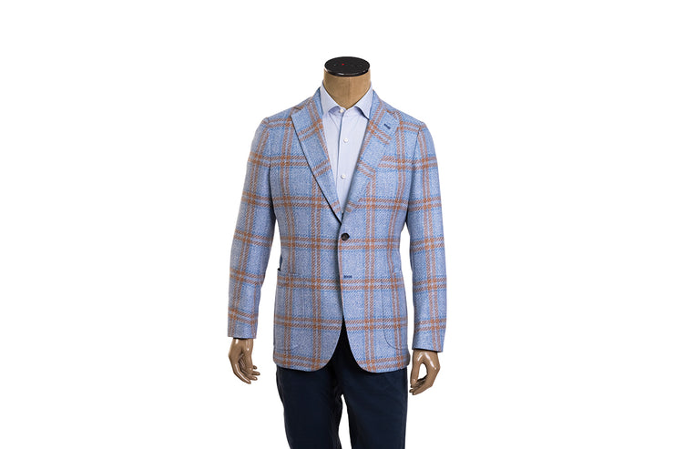 Sartorio Double Windowpane Virgin Wool-Silk Sport Jacket