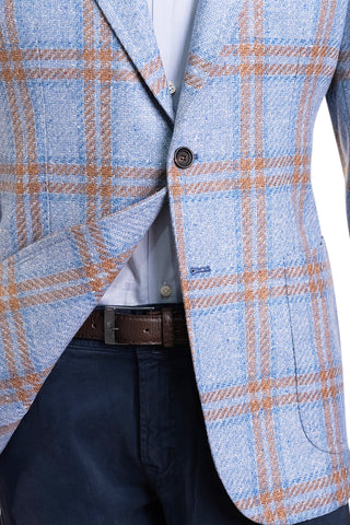 Sartorio Double Windowpane Virgin Wool-Silk Sport Jacket