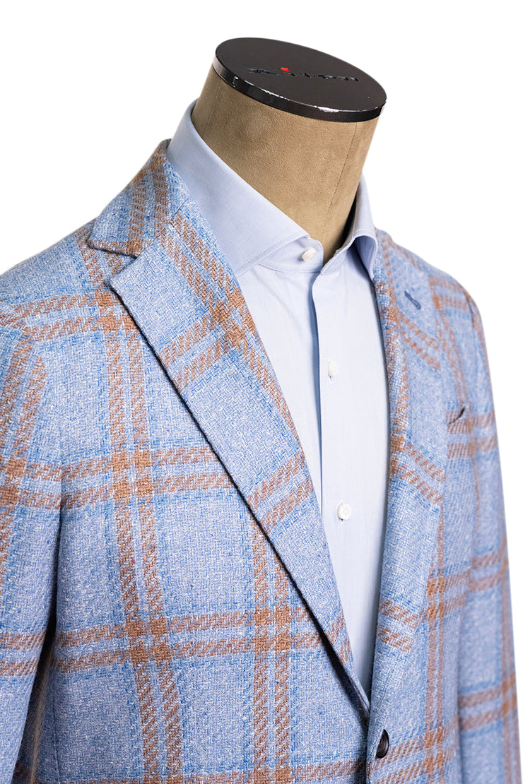 Sartorio Double Windowpane Virgin Wool-Silk Sport Jacket