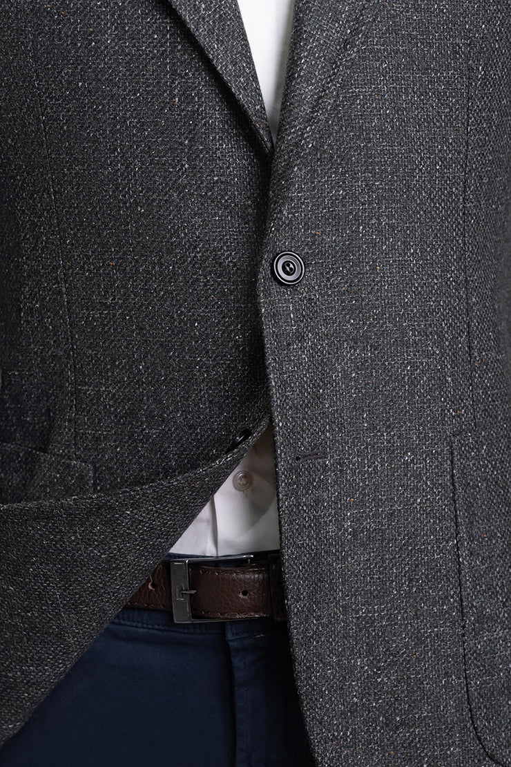 Sartorio Woven Virgin Wool-Silk-Linen Sport Jacket