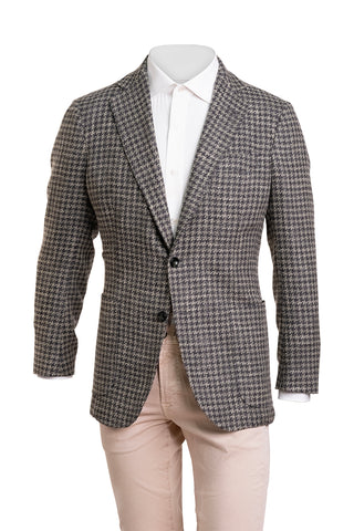 Sartorio Houndstooth Virgin Wool-Silk-Cotton Sport Jacket