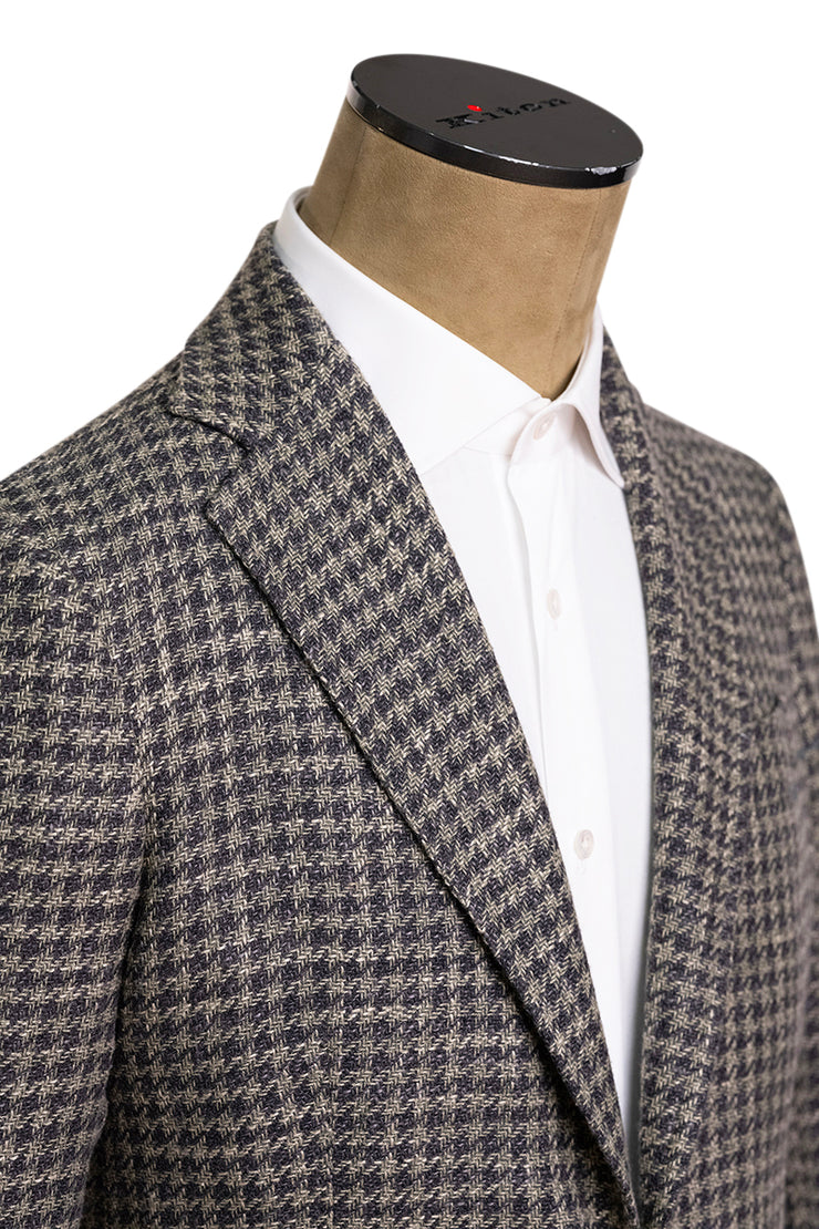 Sartorio Houndstooth Virgin Wool-Silk-Cotton Sport Jacket
