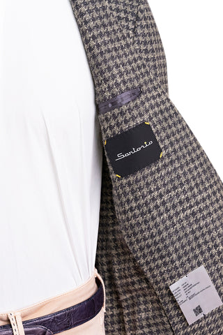 Sartorio Houndstooth Virgin Wool-Silk-Cotton Sport Jacket
