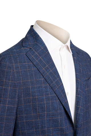 Sartorio Double-Windowpane Wool-Cotton Sport Jacket