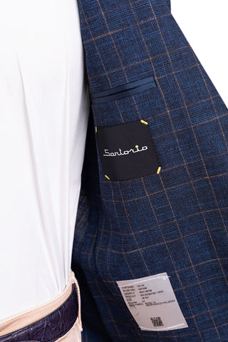 Sartorio Double-Windowpane Wool-Cotton Sport Jacket