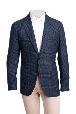 Sartorio Prince of Wales Wool-Cashmere Sport Jacket