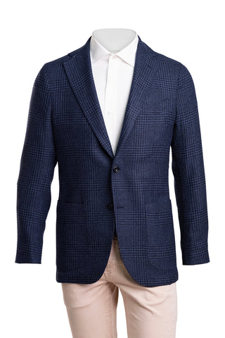 Sartorio Prince of Wales Wool-Cashmere Sport Jacket