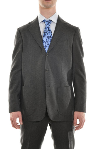Sartorio Dark-Grey Wool Marled Suit