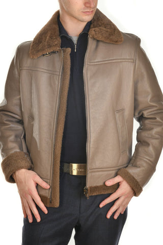 Hettabretz Leather Belted Shearling Overcoat