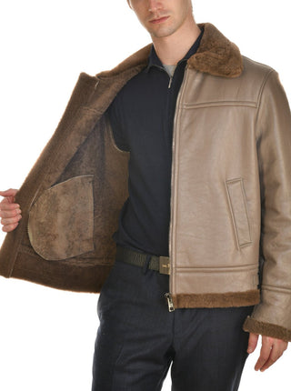 Hettabretz Leather Belted Shearling Overcoat