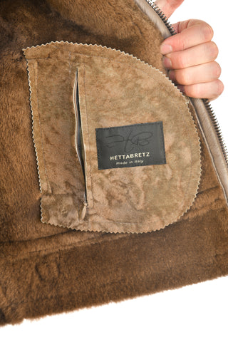 Hettabretz Leather Belted Shearling Overcoat