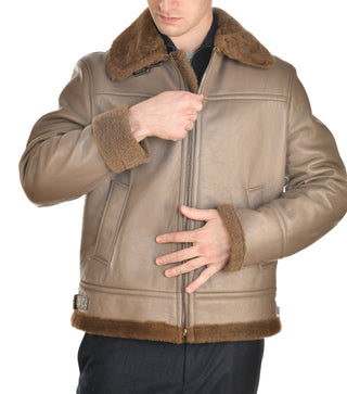 Hettabretz Leather Belted Shearling Overcoat