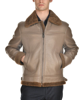 Hettabretz Leather Belted Shearling Overcoat