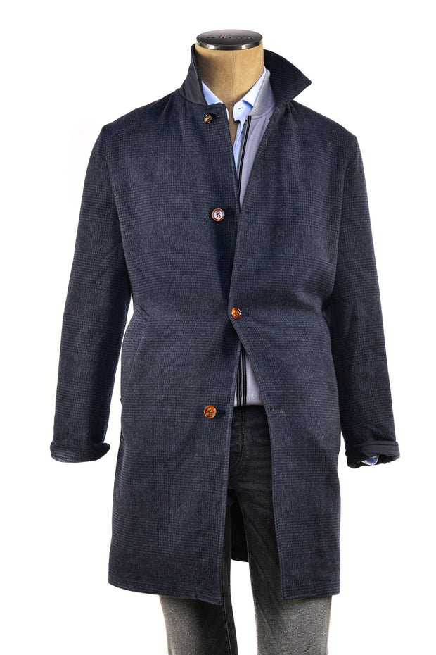Kired by Kiton Peak Wool-Cashmere Reversible Overcoat