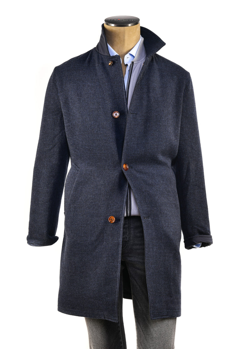 Kired by Kiton Peak Wool-Cashmere Reversible Overcoat