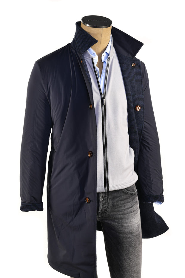 Kired by Kiton Peak Wool-Cashmere Reversible Overcoat