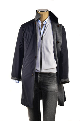 Kired by Kiton Peak Cashmere Reversible Overcoat