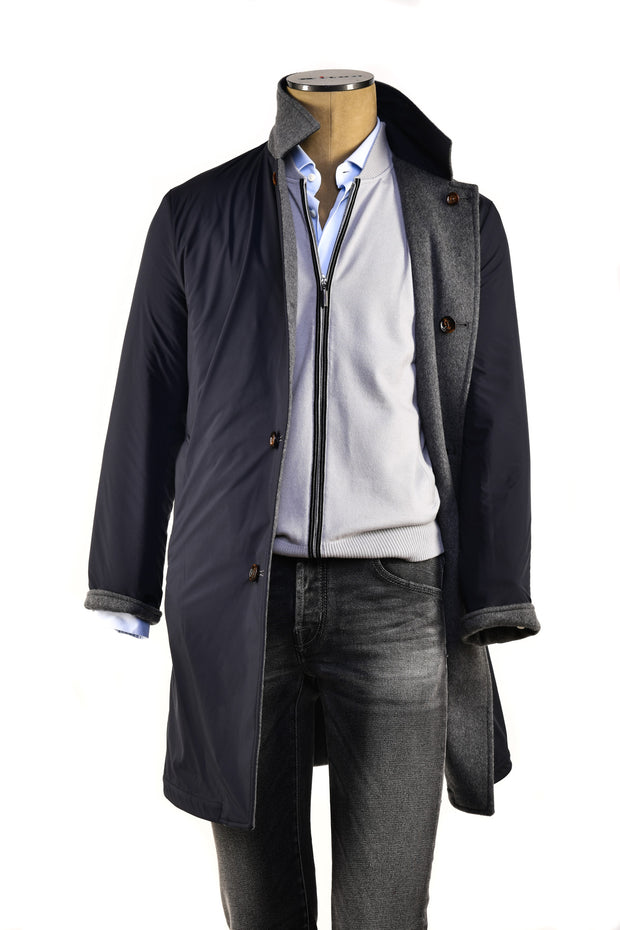 Kired by Kiton Peak Cashmere Reversible Overcoat