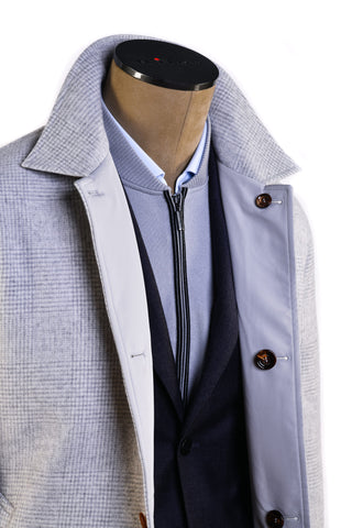 Kired by Kiton Peak Wool-Cashmere Reversible Overcoat