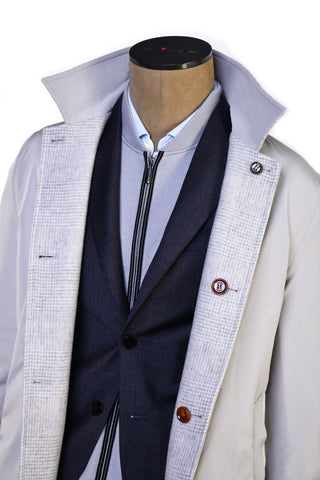Kired by Kiton Peak Wool-Cashmere Reversible Overcoat