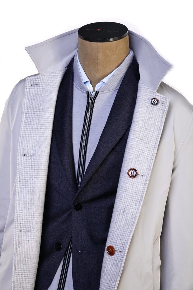 Kired by Kiton Peak Wool-Cashmere Reversible Overcoat
