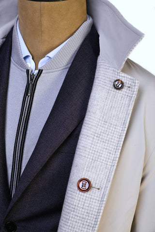 Kired by Kiton Peak Wool-Cashmere Reversible Overcoat