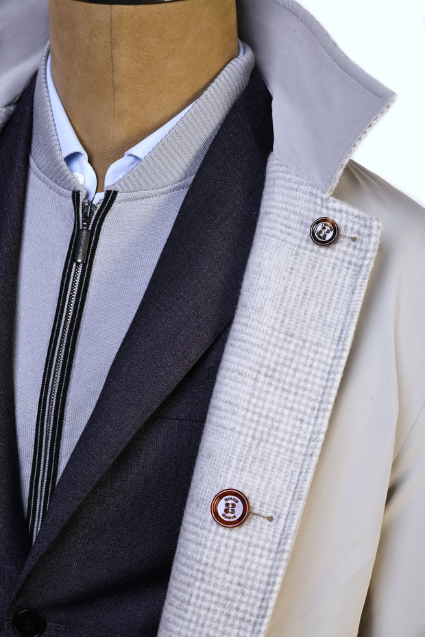 Kired by Kiton Peak Wool-Cashmere Reversible Overcoat