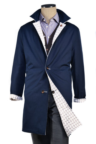 Kired by Kiton Peak Cotton Reversible Overcoat