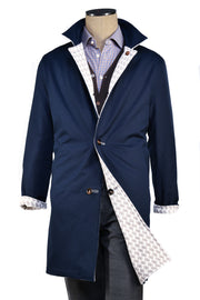 Kired by Kiton Peak Cotton Reversible Overcoat