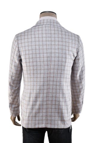 Sartorio Light-Grey/ Tan Checked Cashmere Sport Jacket