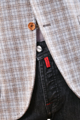Sartorio Light-Grey/ Tan Checked Cashmere Sport Jacket