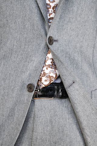 Sartorio Grey Marled Virgin Wool-Cashmere Suit