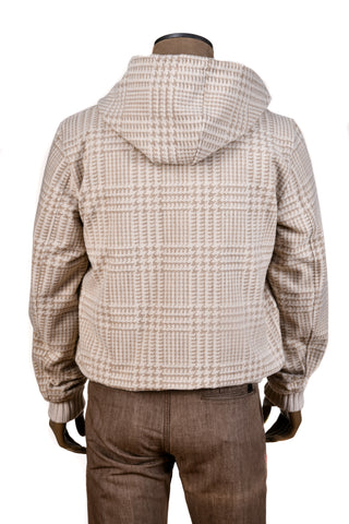 Kired by Kiton Barwa Cream-Tan Prince of Wales/ Tan Reversible Jacket