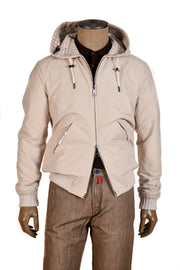 Kired by Kiton Barwa Cream-Tan Prince of Wales/ Tan Reversible Jacket