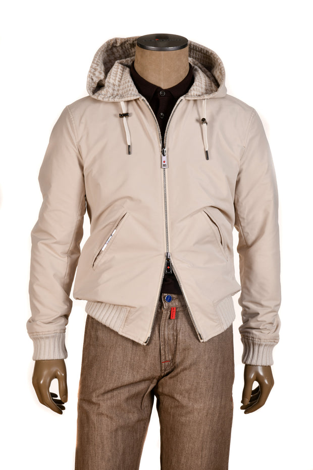 Kired by Kiton Barwa Cream-Tan Prince of Wales/ Tan Reversible Jacket