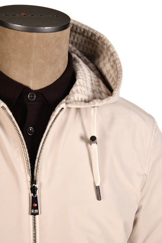 Kired by Kiton Barwa Cream-Tan Prince of Wales/ Tan Reversible Jacket