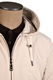 Kired by Kiton Barwa Cream-Tan Prince of Wales/ Tan Reversible Jacket