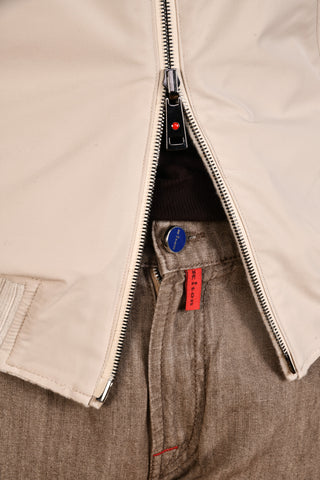 Kired by Kiton Barwa Cream-Tan Prince of Wales/ Tan Reversible Jacket