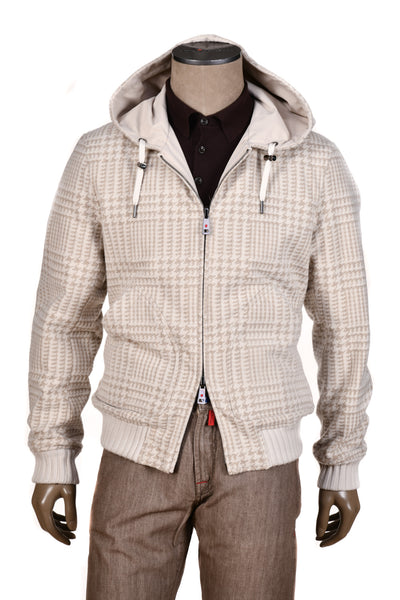 Kired by Kiton Barwa Cream-Tan Prince of Wales/ Tan Reversible Jacket