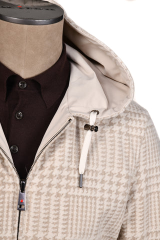 Kired by Kiton Barwa Cream-Tan Prince of Wales/ Tan Reversible Jacket