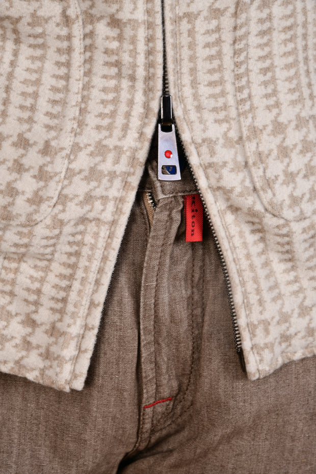 Kired by Kiton Barwa Cream-Tan Prince of Wales/ Tan Reversible Jacket