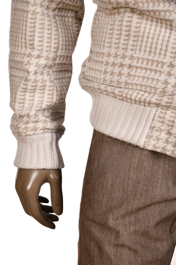 Kired by Kiton Barwa Cream-Tan Prince of Wales/ Tan Reversible Jacket