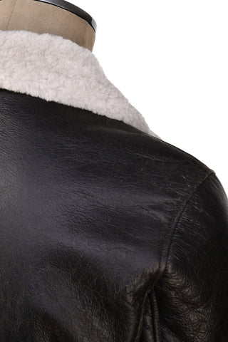 Hettabretz Leather Shearling Double-Breasted Overcoat