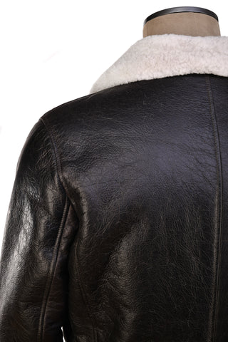 Hettabretz Leather Shearling Double-Breasted Overcoat